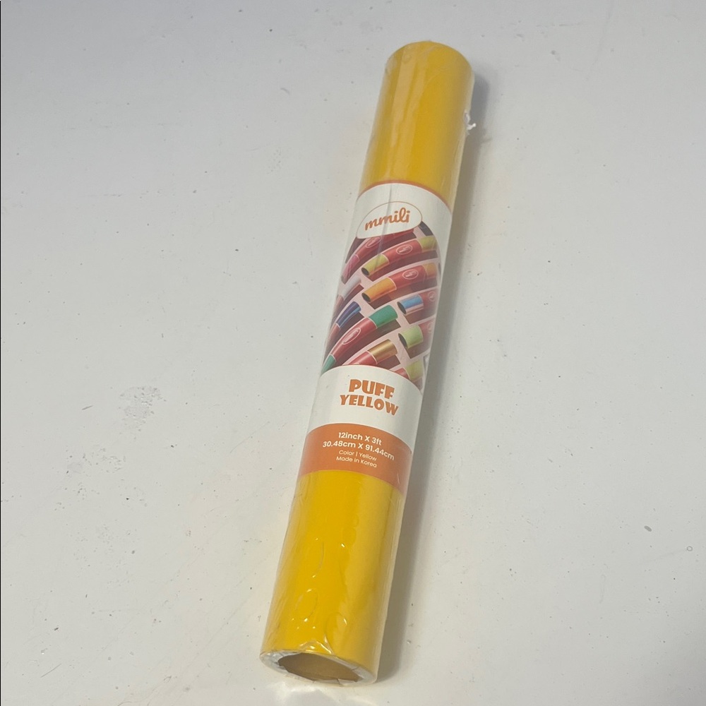Mmili HTV Heat Transfer Vinyl 12 Inch by 3 ft 3D Puff Iron Puff Yellow Cricket